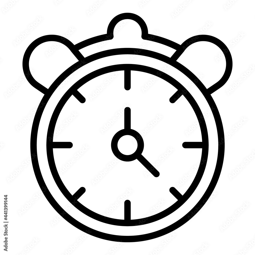 Late work alarm clock icon. Outline Late work alarm clock vector icon for web design isolated on white background Late work alarm clock icon. Outline Late work alarm clock vector icon for web design isolated on white background
