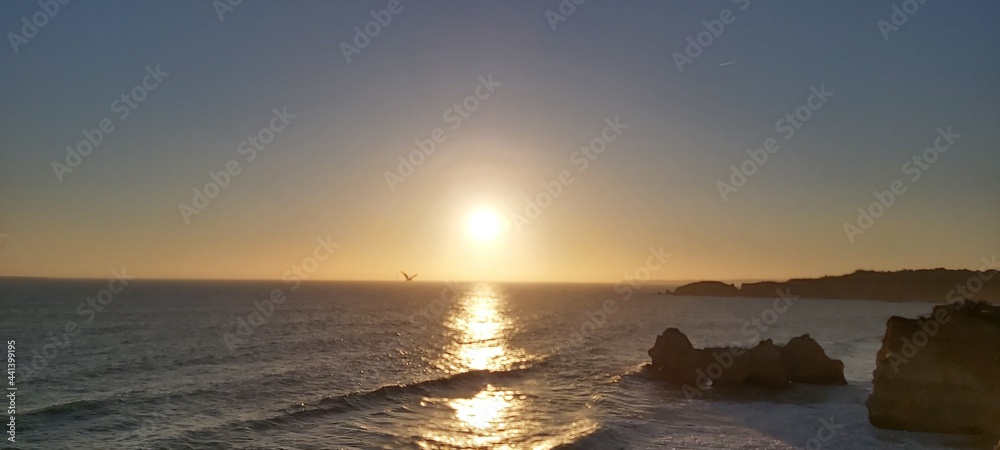 sunset over the river