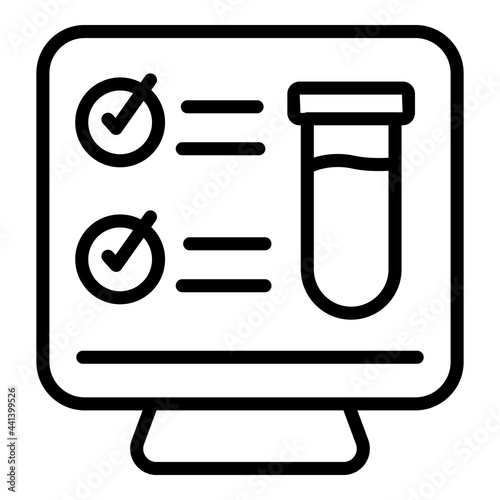 Regulated products monitor icon. Outline Regulated products monitor vector icon for web design isolated on white background