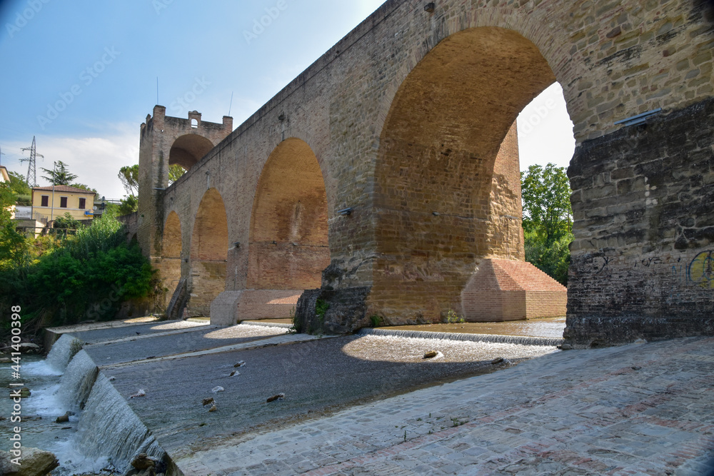 Devil's bridge in Tolentino, Italy