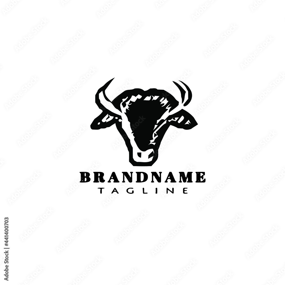simple cow logo design template icon cute illustration