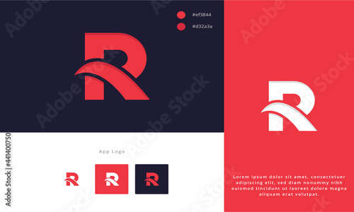Abstract monogram letter R logo icon design