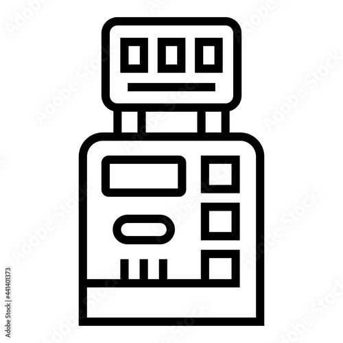Subway ticket equipment icon. Outline Subway ticket equipment vector icon for web design isolated on white background