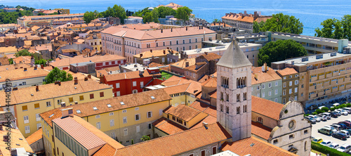 Top view of the zadar old town and sea. Zadar, Croatia.