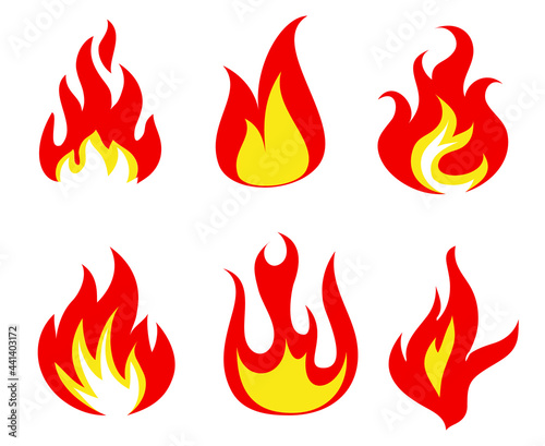 torch Fire Collection symbol illustration abstract design on Background