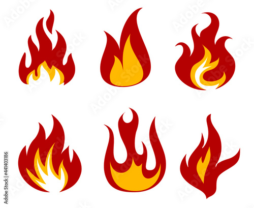 torch Fire Collection symbol illustration abstract design on Background