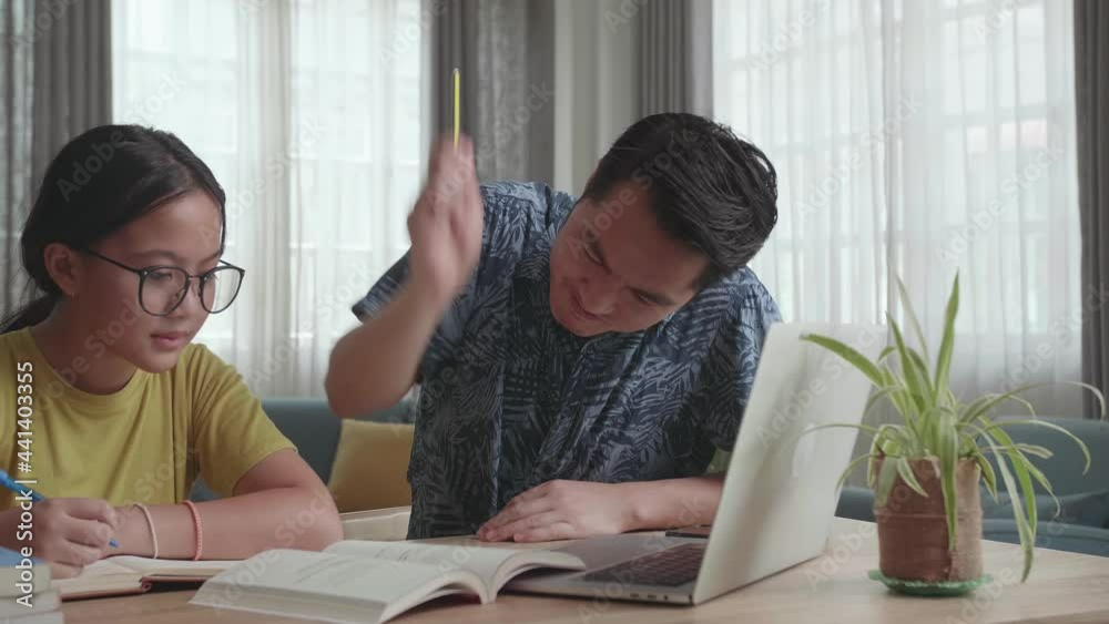 Angry Father Teach His Daughter To Do Homework At Home
Angry Father Teach His Daughter To Do Homework At Home