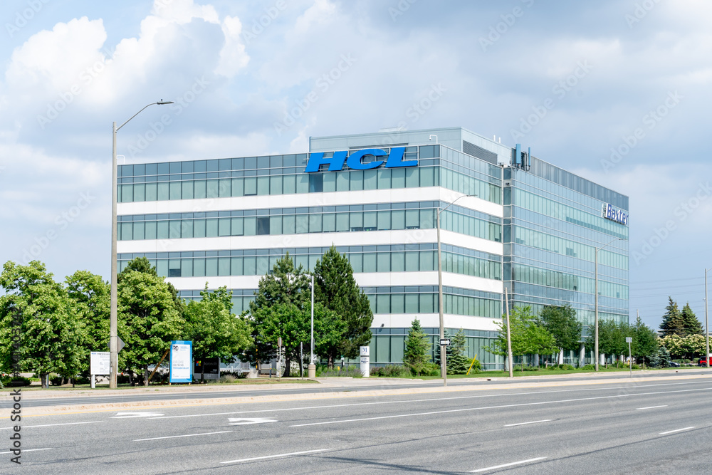 Mississauga, ON, Canada - June 13, 2021: HCL Canada Digital Acceleration Centre in Mississauga, ON, Canada. HCL Technologies is an Indian information technology (IT) services and consulting company.