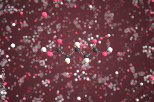 Glutaric acid molecule made with balls, conceptual molecular model. Chemical 3d rendering photo