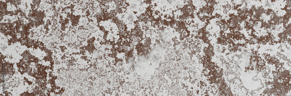 Abstract white and brown weathered wall background.