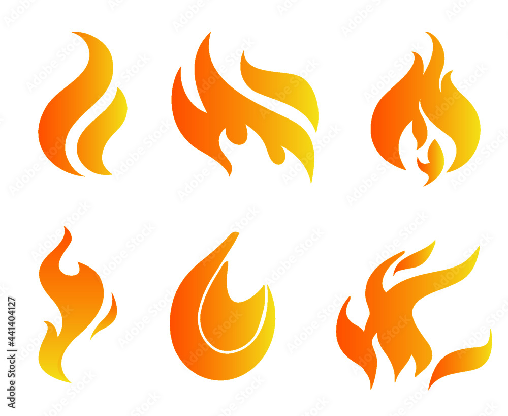 torch Fire Collection design icons illustration with White Background