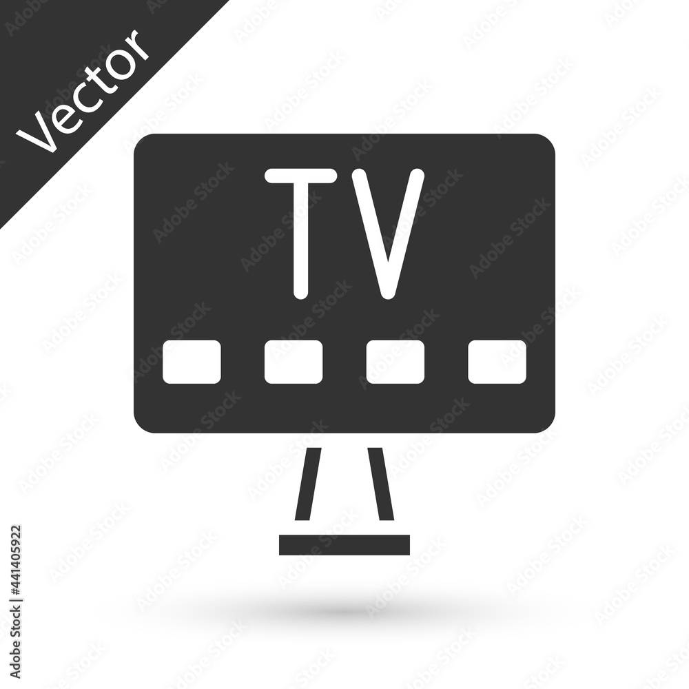 Grey Smart Tv icon isolated on white background. Television sign. Vector Grey Smart Tv icon isolated on white background. Television sign. Vector