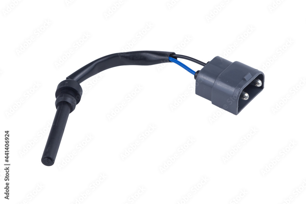 the coolant level sensor in the truck engine, isolated on a white background. the coolant level sensor in the truck engine, isolated on a white background.