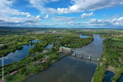 Vue Aérienne du barrage d'Argancy - Moselle
