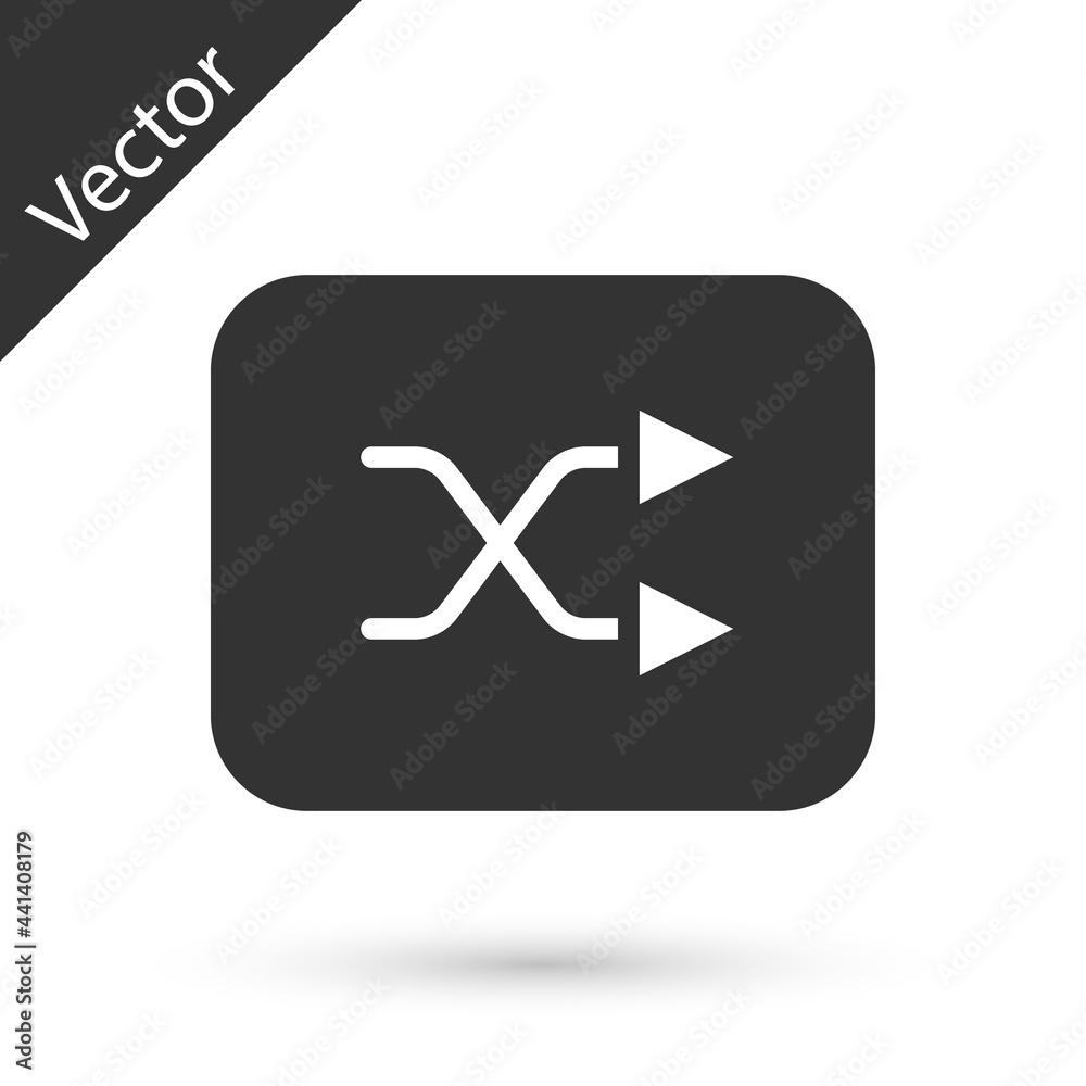 Grey Arrow shuffle icon isolated on white background. Vector Grey Arrow shuffle icon isolated on white background. Vector