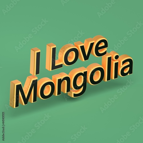 Abstract Mongolia 3D TEXT Rendered Poster (3D Artwork)