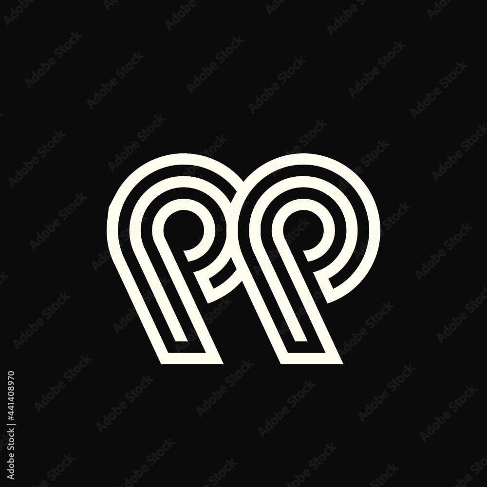 PP monogram logo.Typographic icon.Lettering sign isolated on dark fund.Letter p alphabet initial.Geometric character.Modern, corporate, design, tech, minimalist style lines. PP monogram logo.Typographic icon.Lettering sign isolated on dark fund.Letter p alphabet initial.Geometric character.Modern, corporate, design, tech, minimalist style lines.