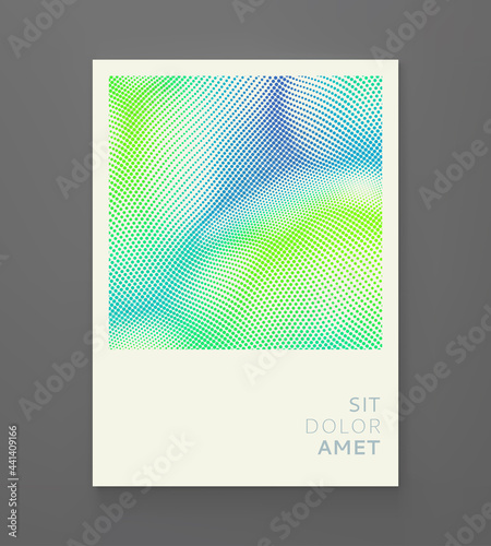 Background with convex forms. Grid surface. Vibrant trendy texture, with blending colors. 3d network design with particles. Can be used for advertising, marketing or presentation.