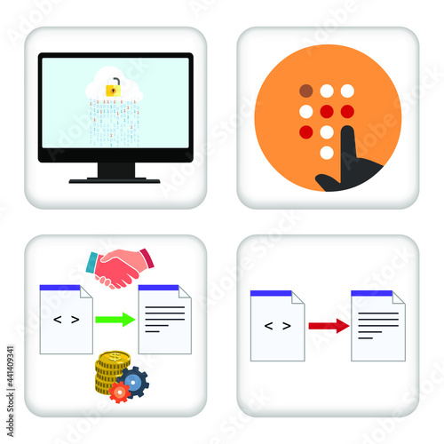 Vector illustration Set for Cyber Observable Dialing and more EPS10