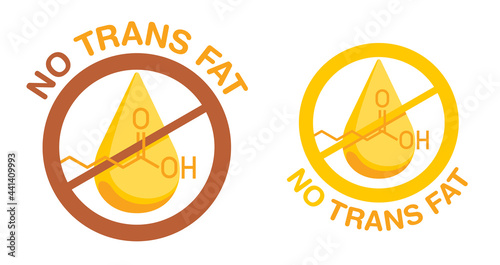 No trans fat - Labeling for organic healthy food photo