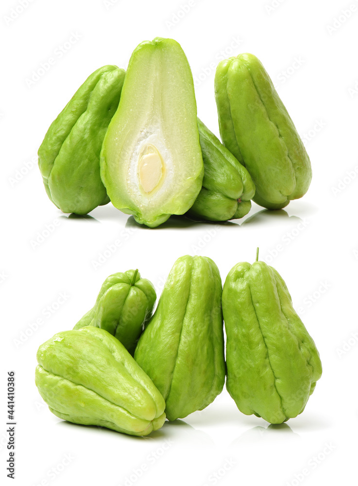 Chayote on a white background