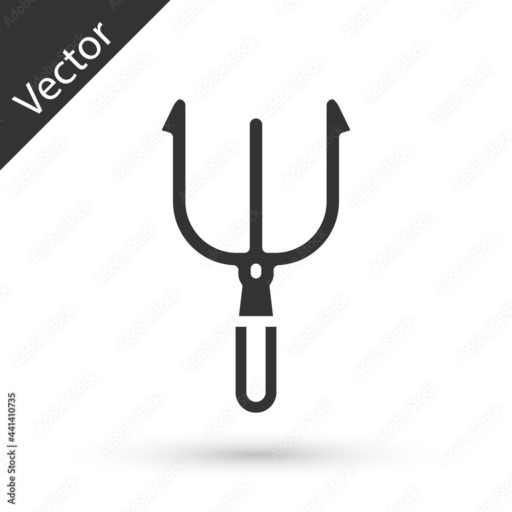 Grey Neptune Trident icon isolated on white background. Vector Grey Neptune Trident icon isolated on white background. Vector