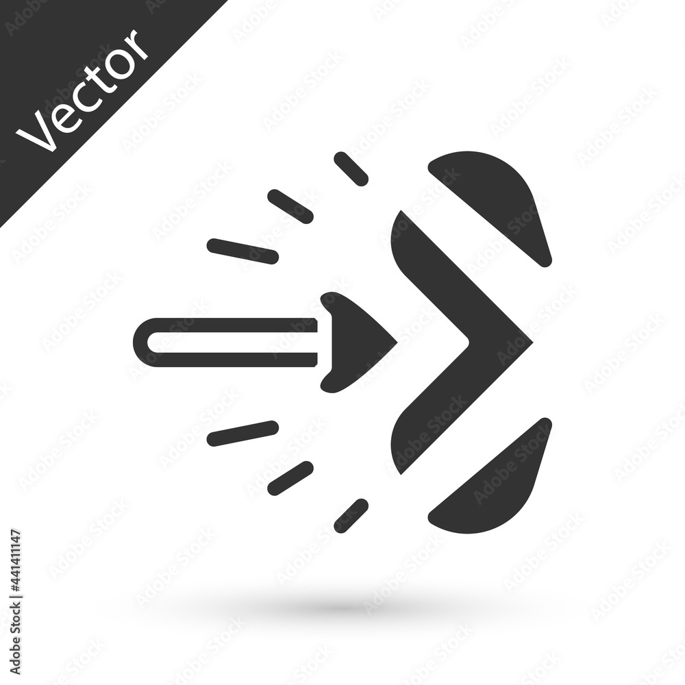 Obraz premium Grey Magic arrow icon isolated on white background. Vector