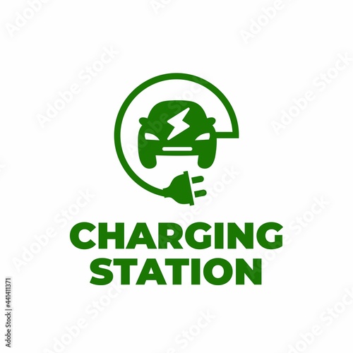 Electrical vehicle charging station symbol icon. Electric car logo sign button. Eco transport. Car energy power charge.
