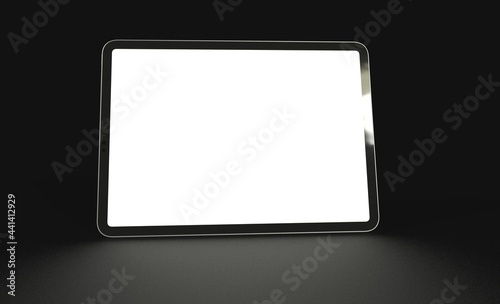 Tablet 3d computer with blank screen illustration