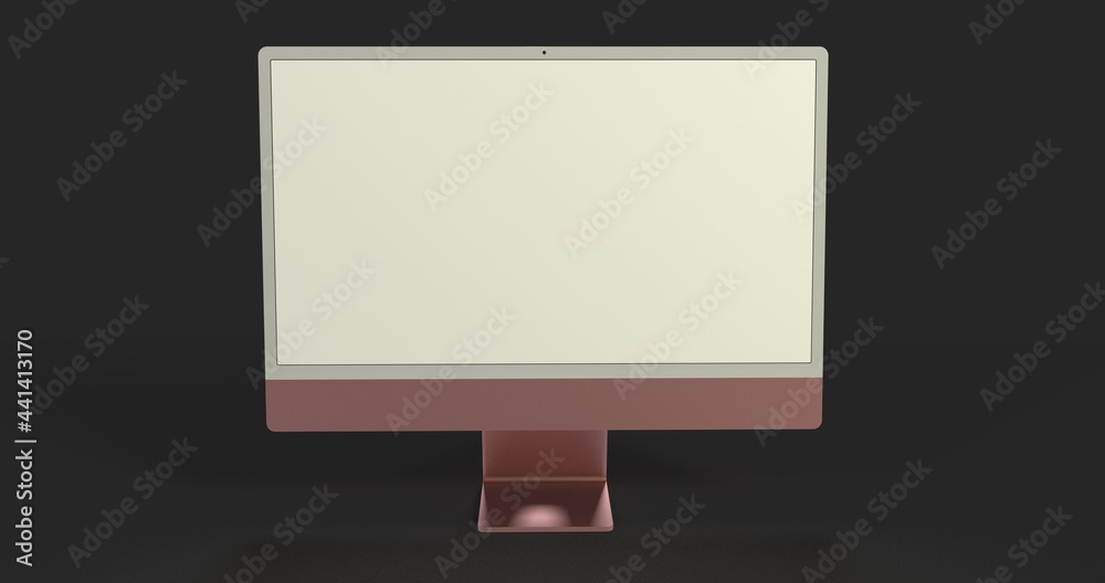 Computer display mock up with blank white screen. Stylish desktop computer mockup 3D Computer display mock up with blank white screen. Stylish desktop computer mockup 3D