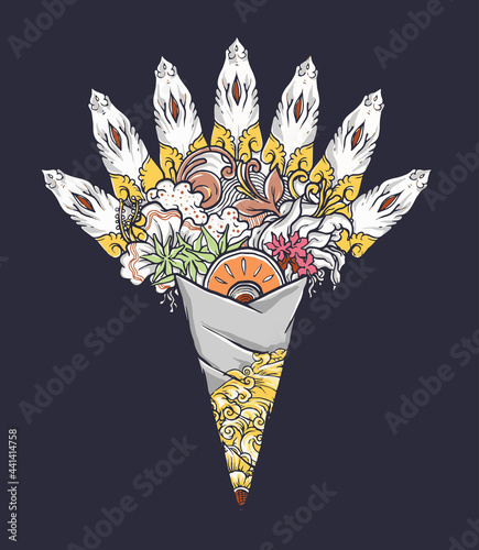 balinese flower arrangement with ornament