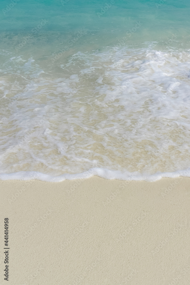 beautiful sea waves and sand for space text or background summer concept