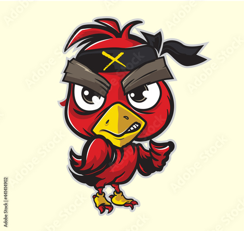 red bird mascot concept