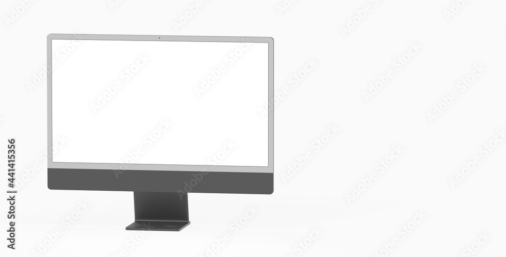 Workspace blank screen desktop computer, Mockup computer black dark Workspace blank screen desktop computer, Mockup computer black dark