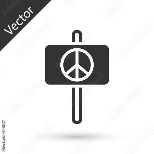 Grey Peace icon isolated on white background. Hippie symbol of peace. Vector
