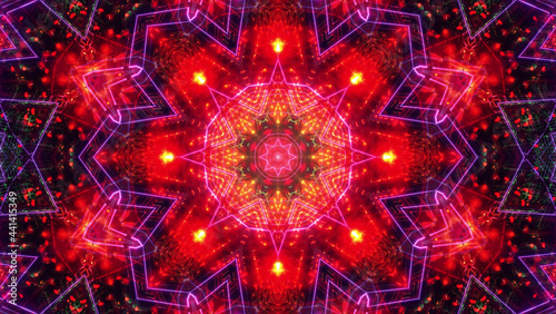 Vibrant kaleidoscopic illustration in black, pink, and purple colors - cool for wallpaper