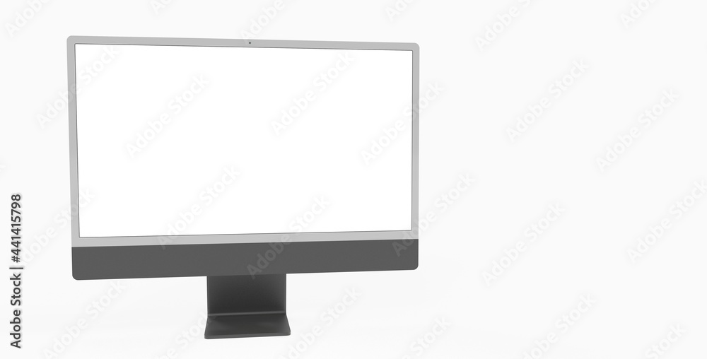 Workspace blank screen desktop computer, Mockup computer black dark Workspace blank screen desktop computer, Mockup computer black dark