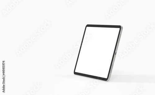 Photo 3D brandless tablet with empty screen isolated ipad