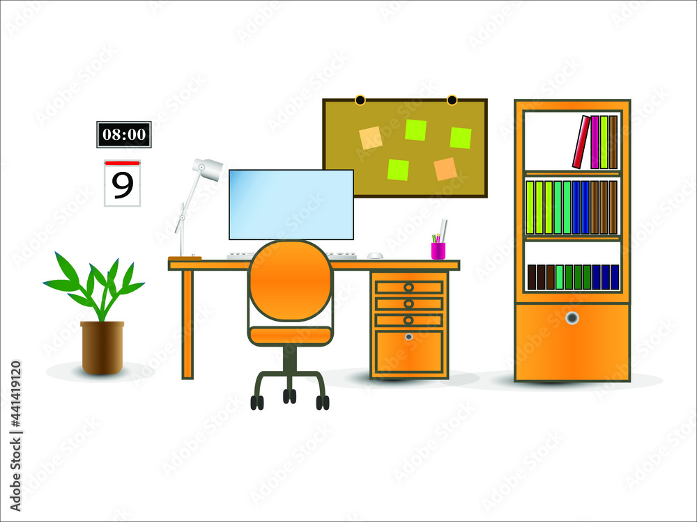 office room bookshelf on a white background office room bookshelf on a white background