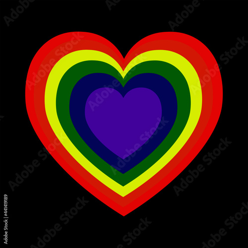 Corazon con los colores de LGTB sobre fondo negro, Bandera LGTB Free Download Corazon con los colores de LGTB sobre fondo negro, Bandera LGTB - GFXLoad