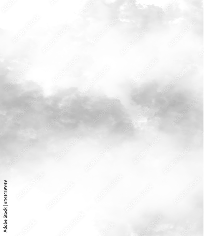 Naklejka premium Cloud, fog or smoke isolated on white background. Royalty high-quality free stock photo image of black cloudiness, clouds, mist or smog background