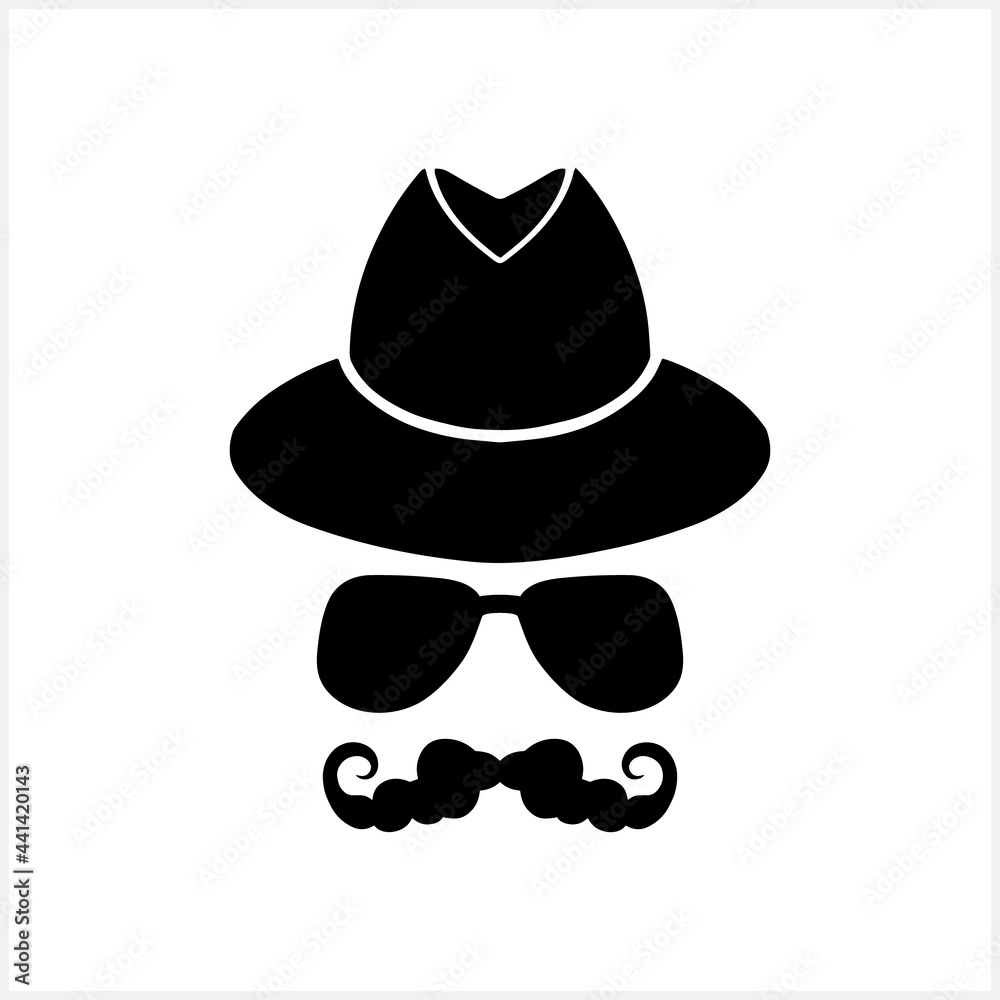 Hipster clipart isolated on white. Stencil vector stock illustration. EPS 10