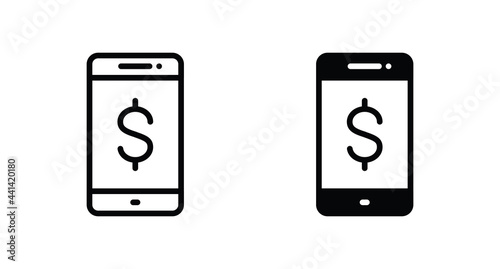 Smarphone with dollar symbol vector for computer, web and mobile apps