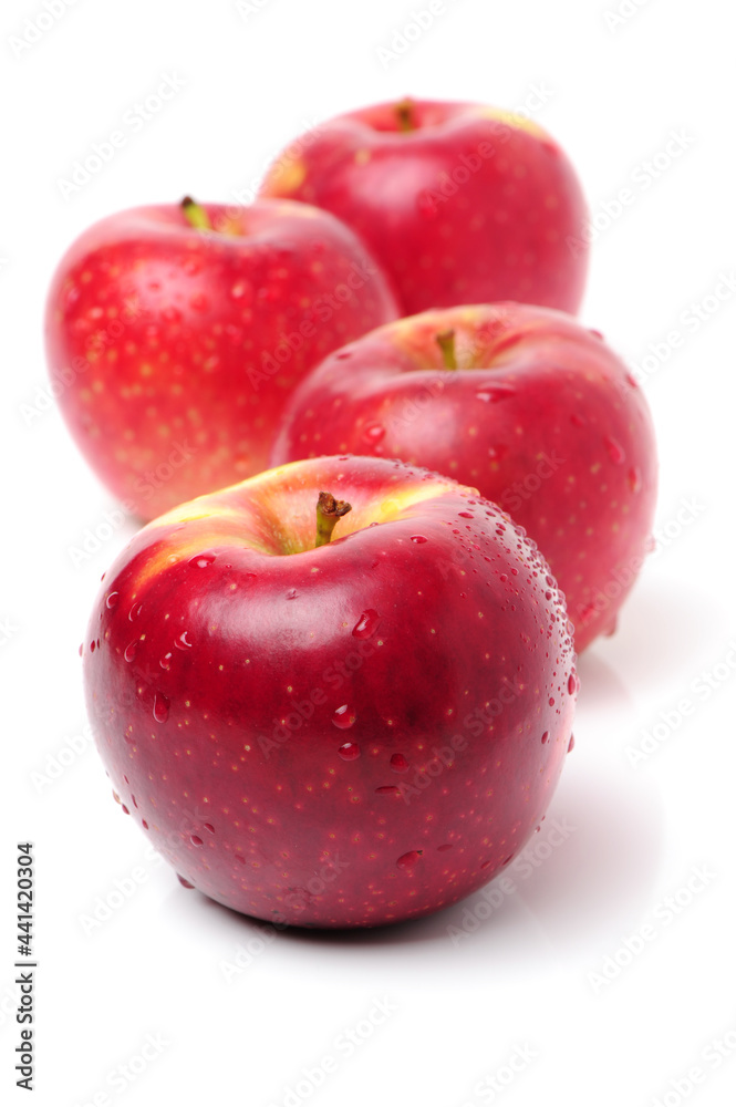 red apples isolated on white