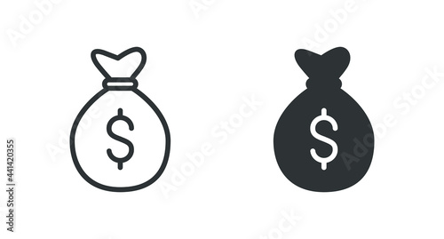 Money bag icon vector for computer, web and mobile app 