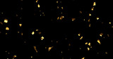 Golden Confetti Stock Image In Black Background