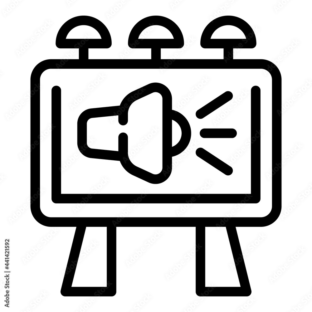 Marketing billboard icon. Outline Marketing billboard vector icon for web design isolated on white background Marketing billboard icon. Outline Marketing billboard vector icon for web design isolated on white background