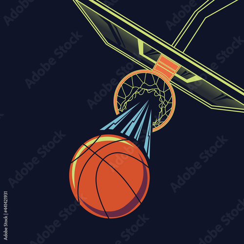 Basketball championship poster cartoon vector illustration