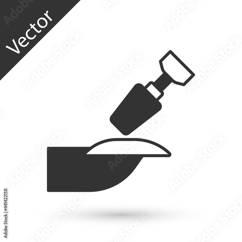 Grey Milling cutter for manicure icon isolated on white background. Apparatus for manicure. Manicure tools. Vector