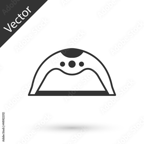 Grey Manicure lamp icon isolated on white background. UV lamp for nail polish drying. Vector